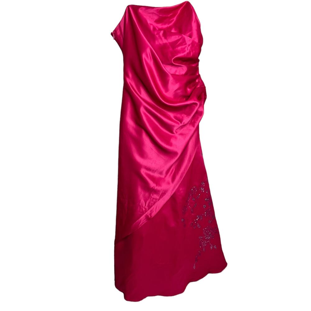 Jump! Vintage Prom Strapless Dress 80s 90s Maxi Formal Cocktail Gown Pink Medium